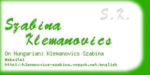 szabina klemanovics business card